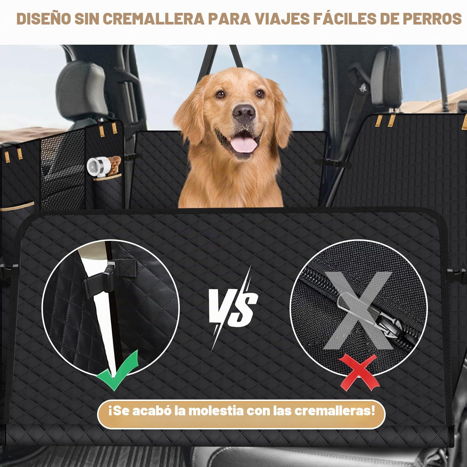 Lekeinchi Funda de Asiento Trasero de Perro Grande para Camión, Funda Coche Perro Asiento Trasero con 6pcs Fondo Duro, Nergo2