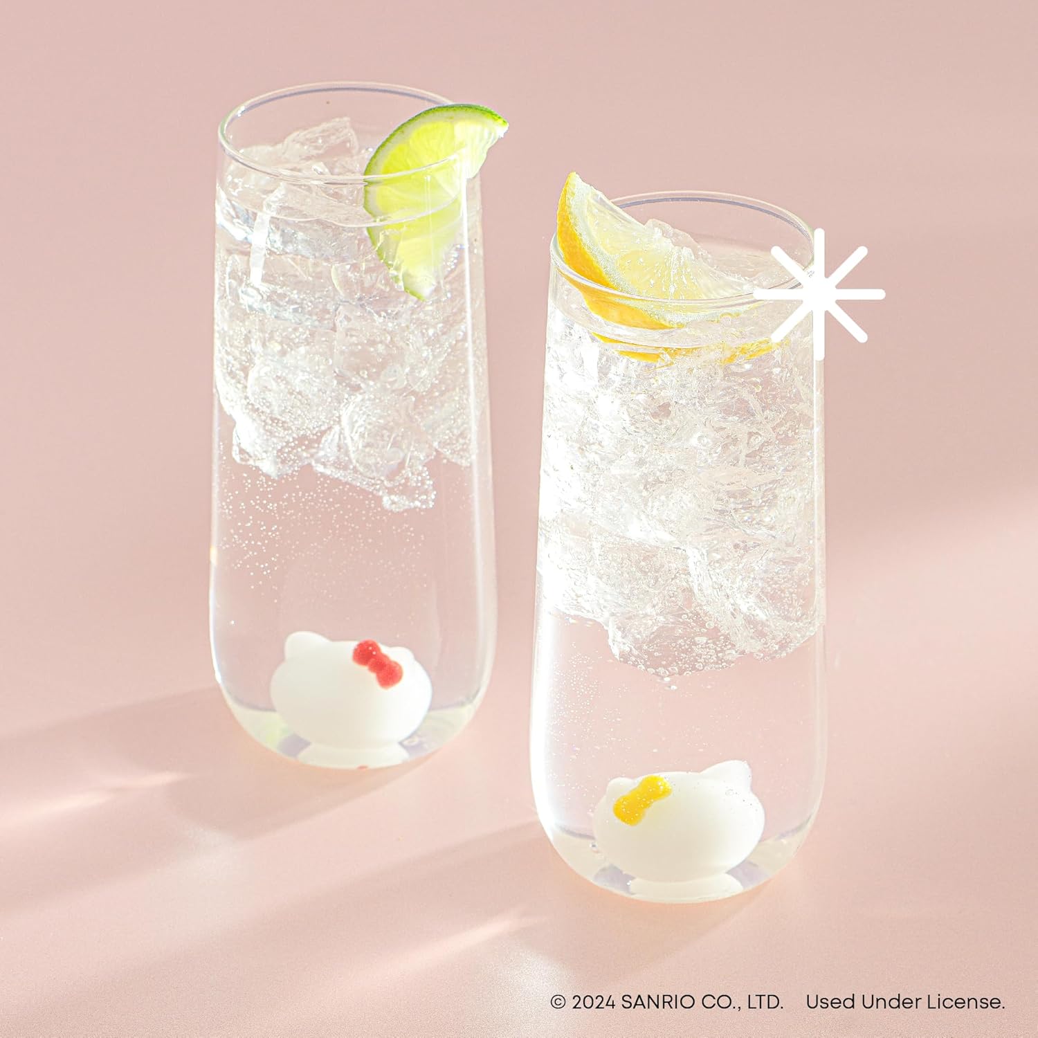 Tall Drinking Glasses with 3D Hello Kitty & Mimmy Icons (Set of 2) by JoyJolt - Image 7