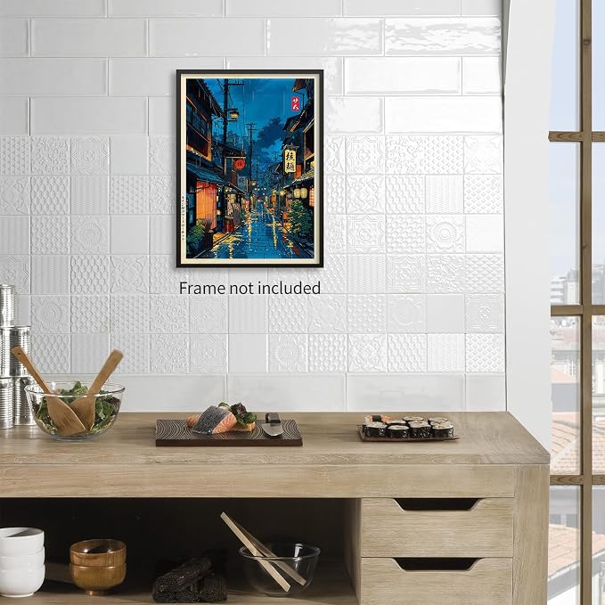 Podafu Japanese Tokyo Tea House Cuadro Decorativo Póster - 12x16 pulgadas Lienzo sin Marco para Decoración de Dormitorio miniatura 5