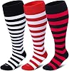 LEVSOX Plus Size Compression Socks for Women Men Wide Calf Extra Large 15-20 mmHg Knee High Sock for Nurses Pregnant Travel