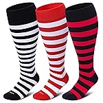 LEVSOX Wide Calf Compression Socks for Women Men Plus Size 15-20 mmHg Extra Large Knee High Support Sock for Nurses Pregnant Travel