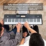 61-Key Electronic Keyboard Piano for Adults with Light Up Keys, 61 Compact Keys Digital Pianos - Perfect Beginner Piano Black