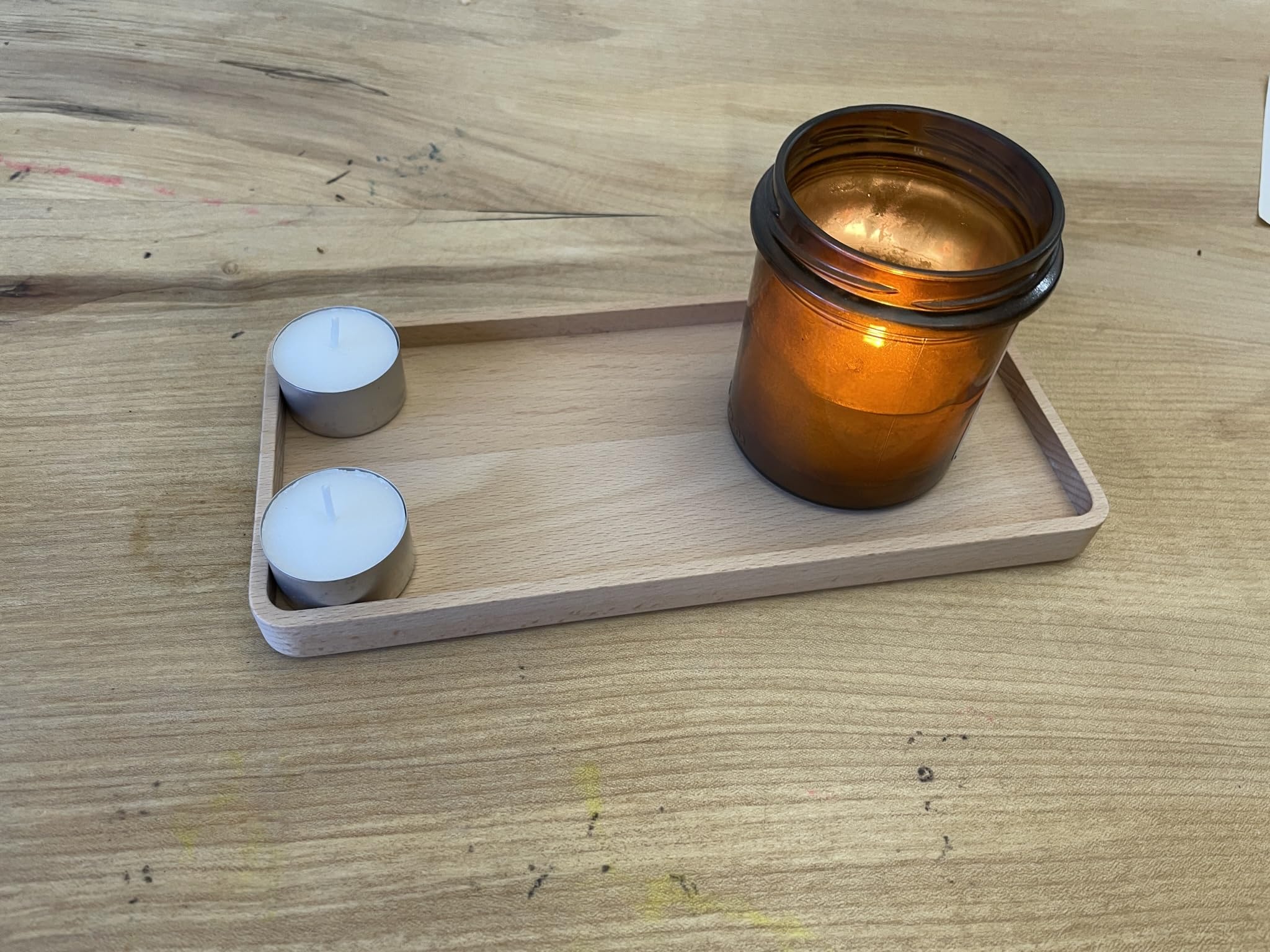 Centrotavola In Legno EFO - Vassoio Decorativo Per Candele, Portata Per Feste, Decorazione Casa - Foto 6