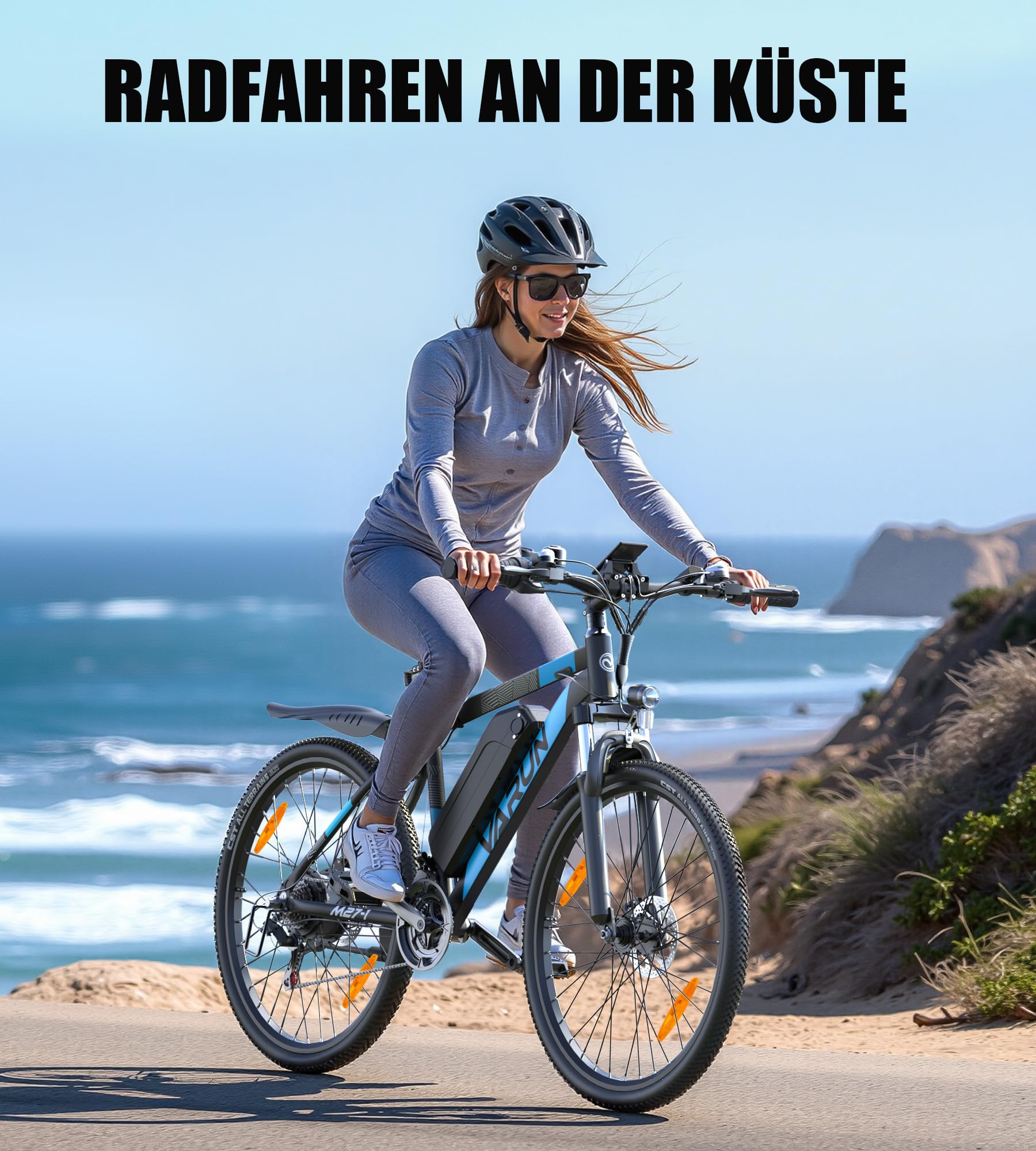 VARUN E-Bike Herren, 27,5" E-Mountainbike Damen mit APP, 48V 13AH Akku, 120KM Reichweite, Profi-21-Gang, LCD-Display mit 5 Fahrstufen, Elektrofahrrad für Erwachsene, Pedelec