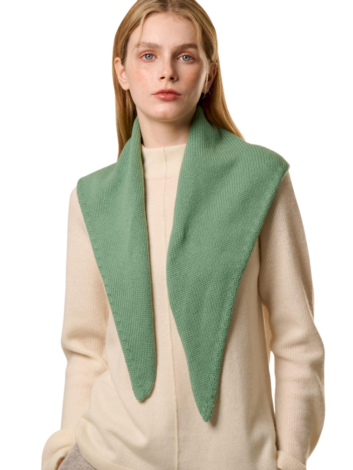 Sciarpa Triangolare Donna in Cashmere e Lana, Foulard a Maglia Scialle Coprispalle per Primavera Autunno Inverno