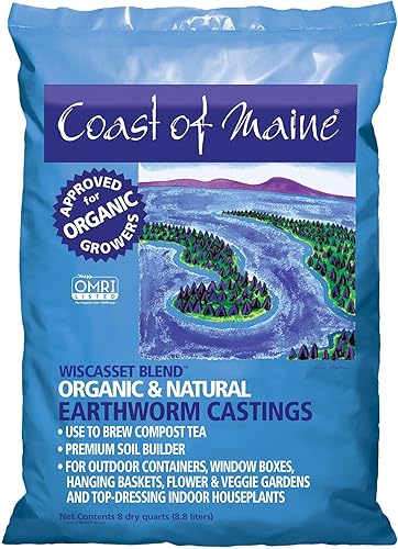 Miniatura 3 de Coast of Maine Wiscasset Blend, 8 cuartos (paquete de 4) fundiciones orgánicas y naturales para lombrices de tierra, constructor de suelo premium,