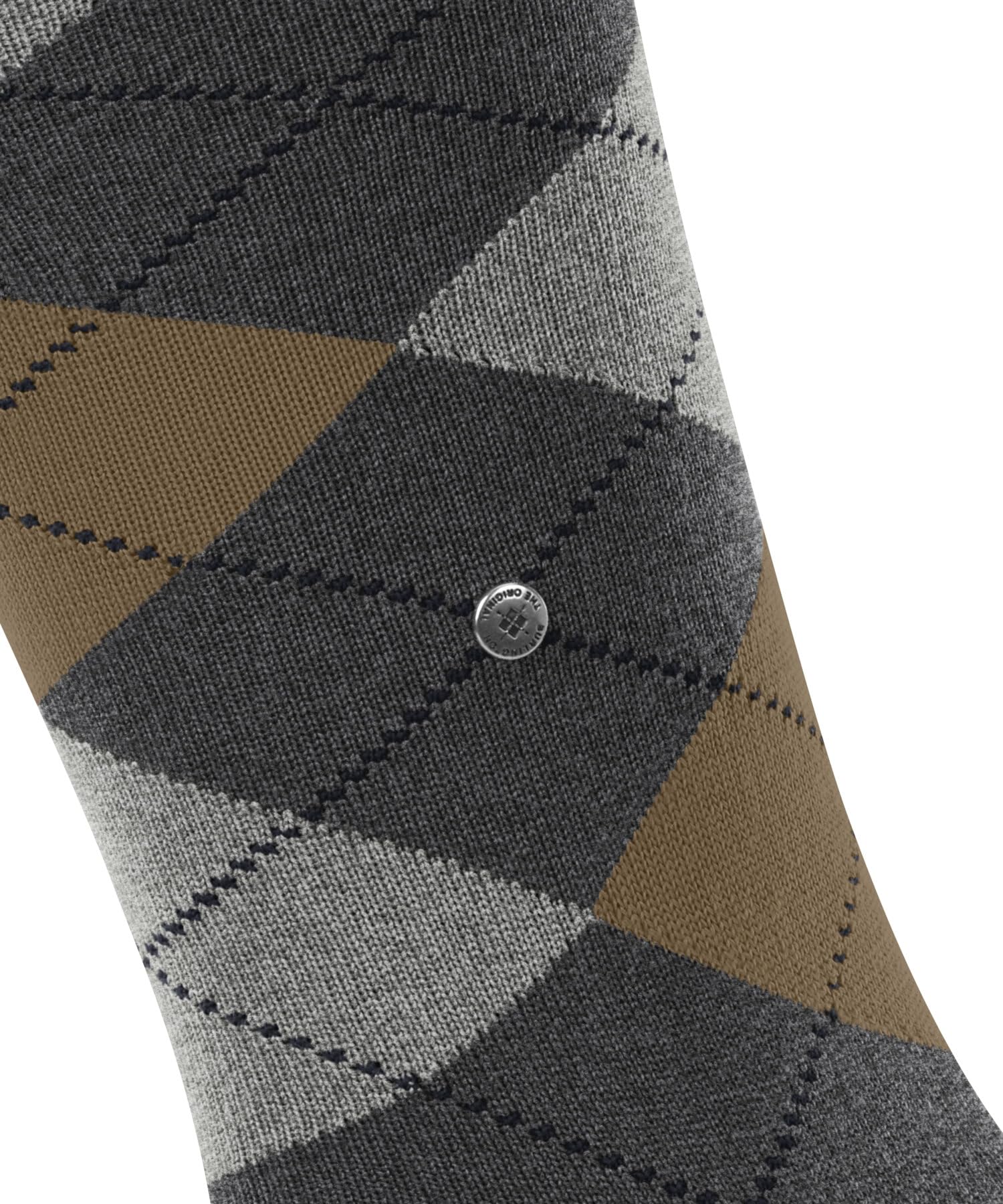 Burlington Mężczyźni Podkolanówki Edinburgh M Kh Wełna długie z wzorem 1 Para, Szary Dark Grey 3070, 40-46