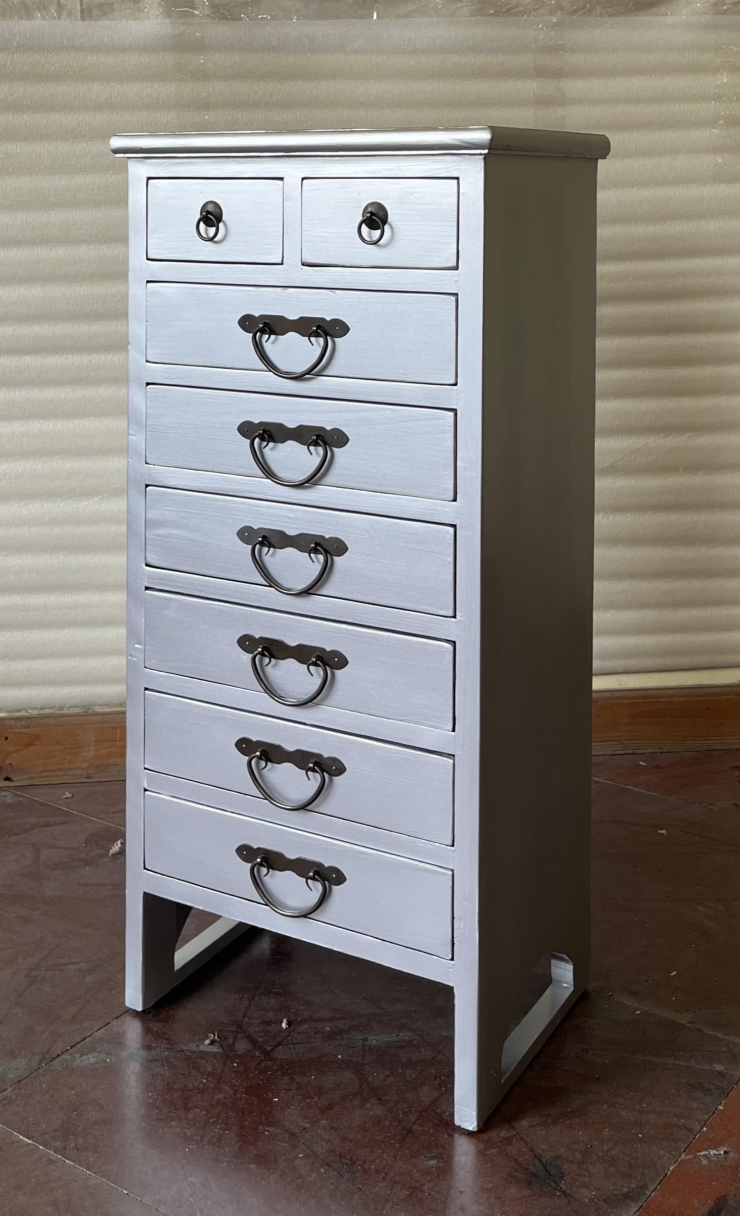 Kunibert Armoire à pharmacie avec 8 tiroirs - Largeur : 46 x hauteur : 95 cm - Argenté