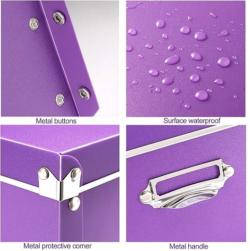 Miniatura 23 de SEEKIND Caja de almacenamiento con tapas y asas decorativas, 3 en 1, a prueba de humedad, plegable para ahorrar espacio, para ropa, cosméticos