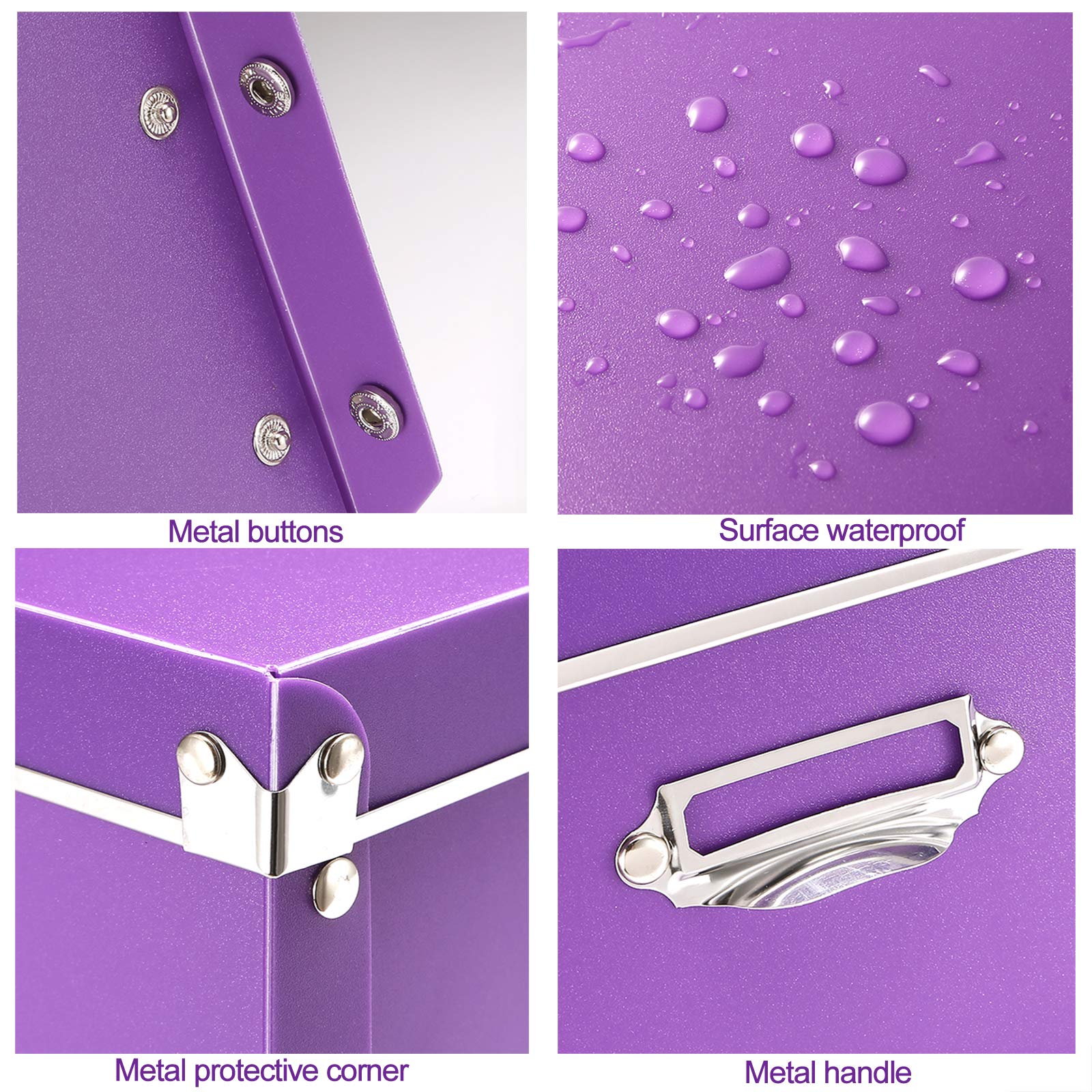 SEEKIND Caja de almacenamiento, cubos de almacenamiento decorativos con tapa, juego 3 en 1, cierre de botón a presión, a prueba de humedad, plegable para ahorrar espacio, para ropa, cosméticos, mantas