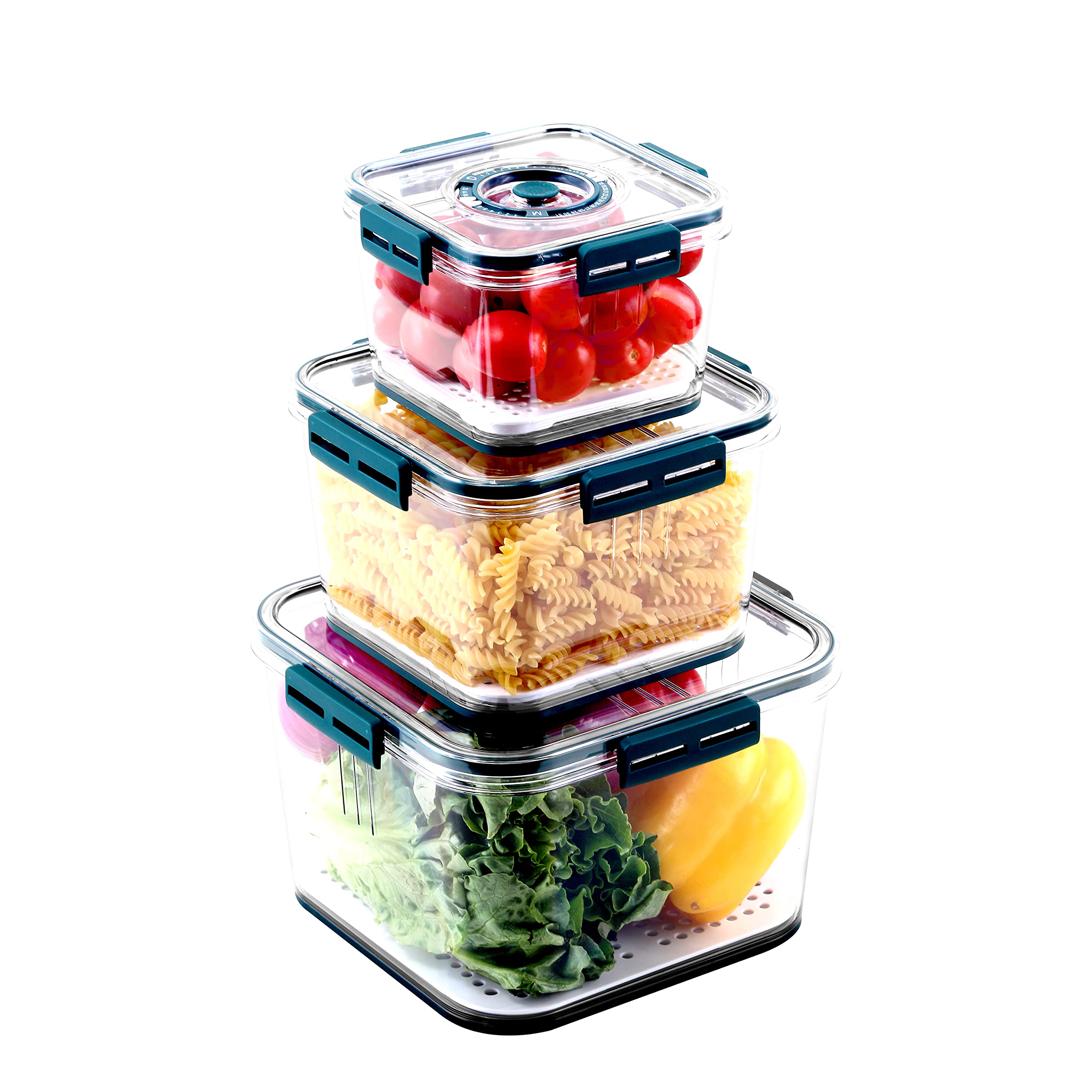 Buy REFSAVER Produce Container Bins for Refrigerator 3 Pack Fruit