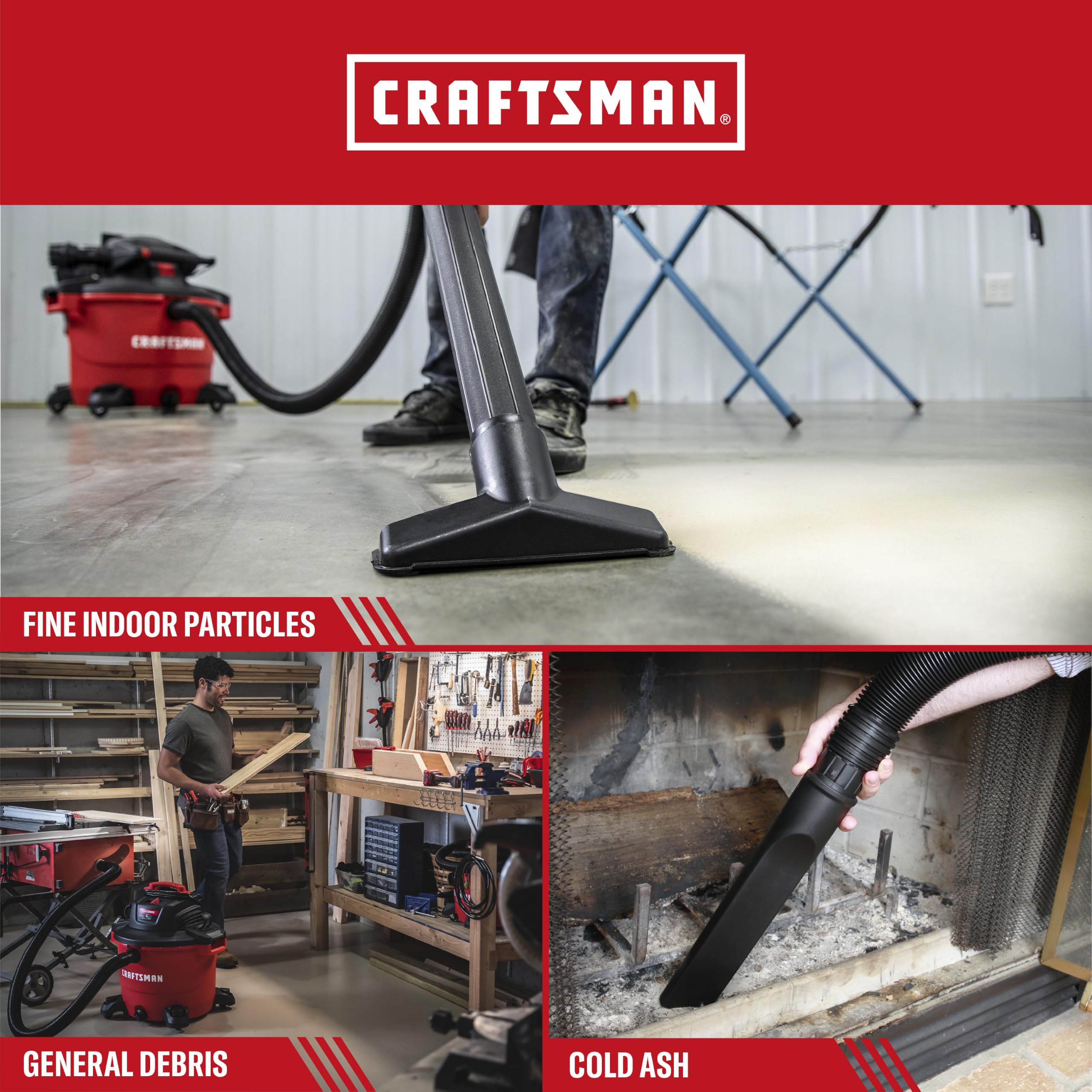 CRAFTSMAN CMXZVBE38750 Bolsas de recogida de polvo fino húmedo/seco para aspiradoras de tienda de 16 y 20 galones, paquete de 2