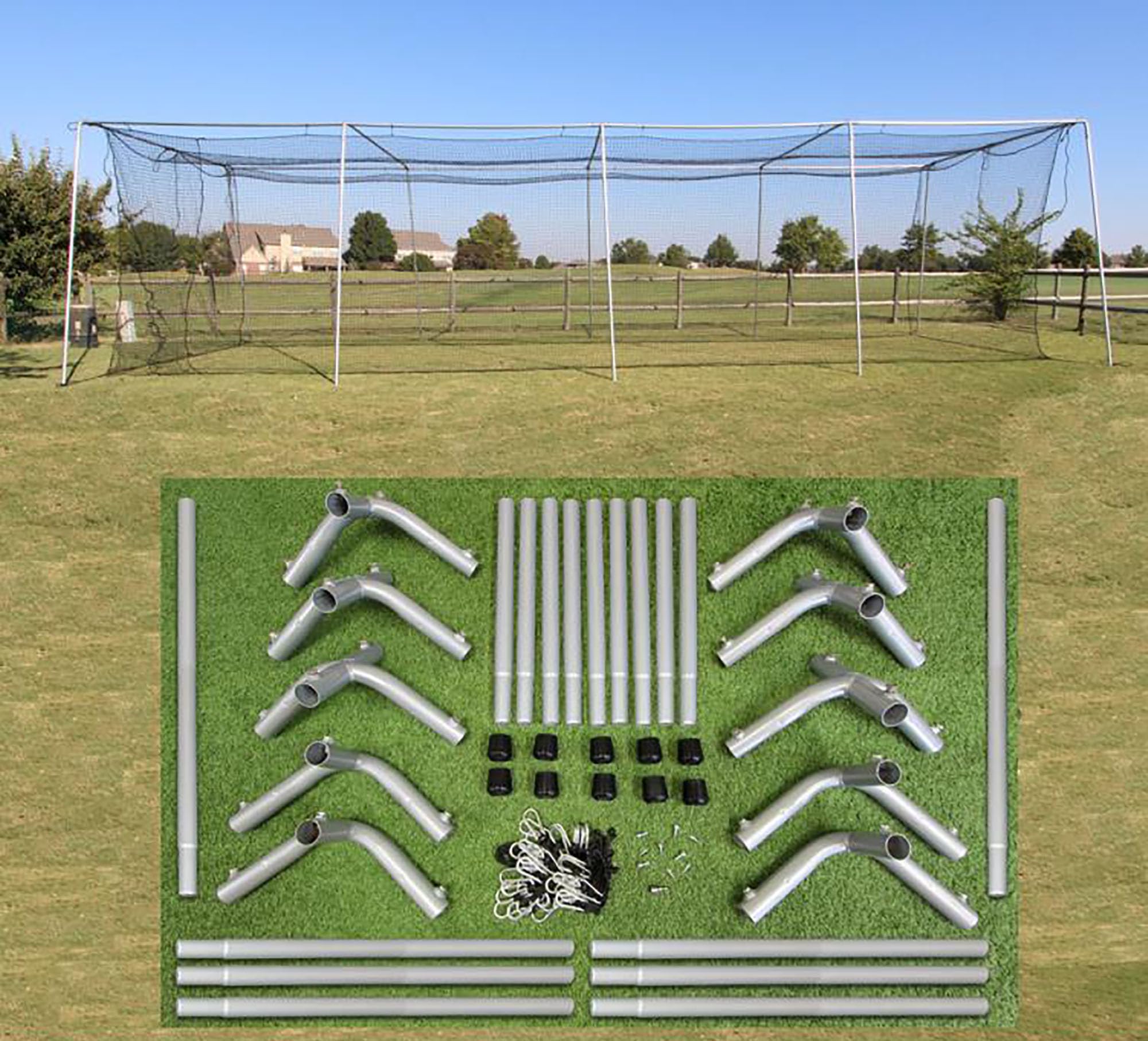 Cimarron Sports Outdoor Practice 55x14x12#24 Batting Cage & Frame Corners
