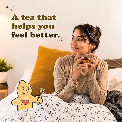 Miniatura 7 de Pocas Té Honey Ginger Tea, sabor original + té de jengibre y miel, paquete de sabor a limón, paquetes de té instantáneo en polvo, té de cristales de