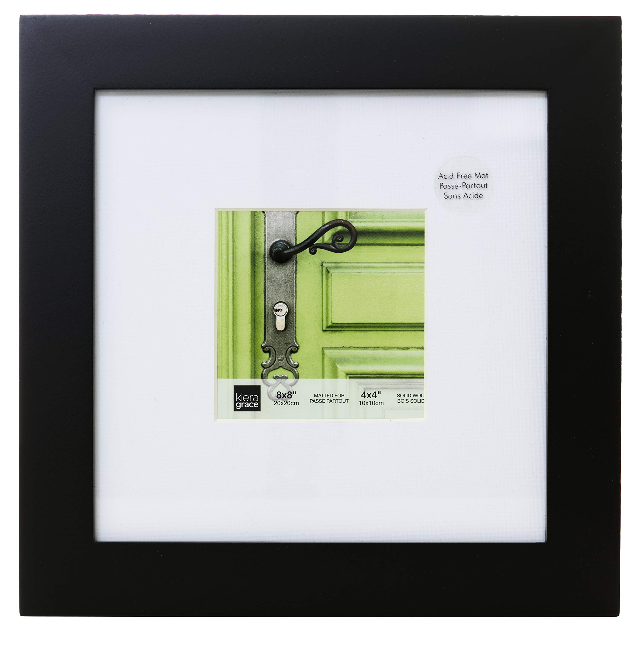 Kiera GraceKG Langford Frame - Black, 8" x 8" Matted For 4" x 4"