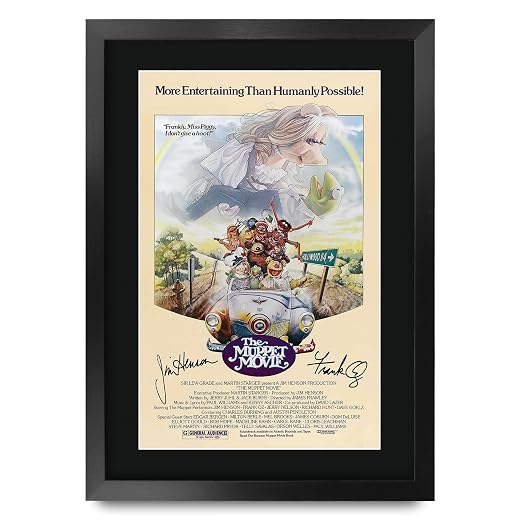HWC Trading The Muppet Movie 16 x 12 inch Framed Gifts Printed Poster Signed Autograph Picture for Movie Memorabilia Fans - 16" x 12" Framed
