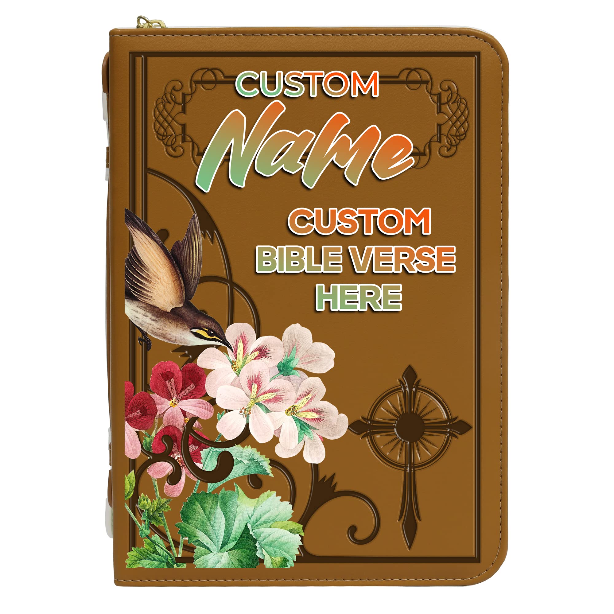 10x7 Inch Personalized Bible Cover – Create Your Own Design, Custom Bible Cover and Carrying Case with Handle – Leatherette Book Covers and Bible Case