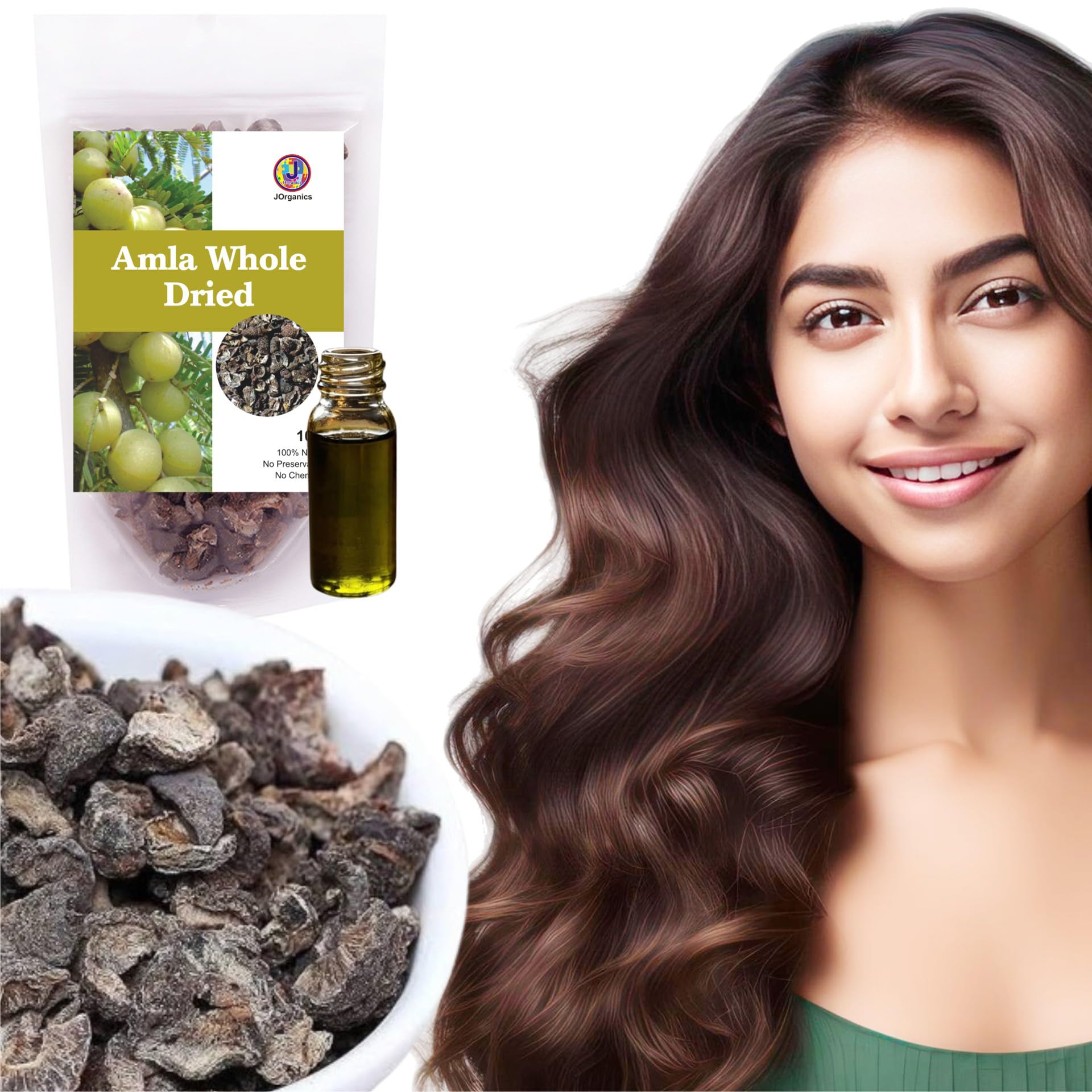 J Organics Amla Reetha Shikakai, Bhringraj and Hibiscus Sabut for Hair |Aritha|Ritha|Soapnuts|Indian Gooseberry |organic Bhringraj |Hibiscus /gudhal /gudhal fool Whole Suitable for All Hair Types (Pack of 5 ,50g each ,Total 250g Pack) 2
