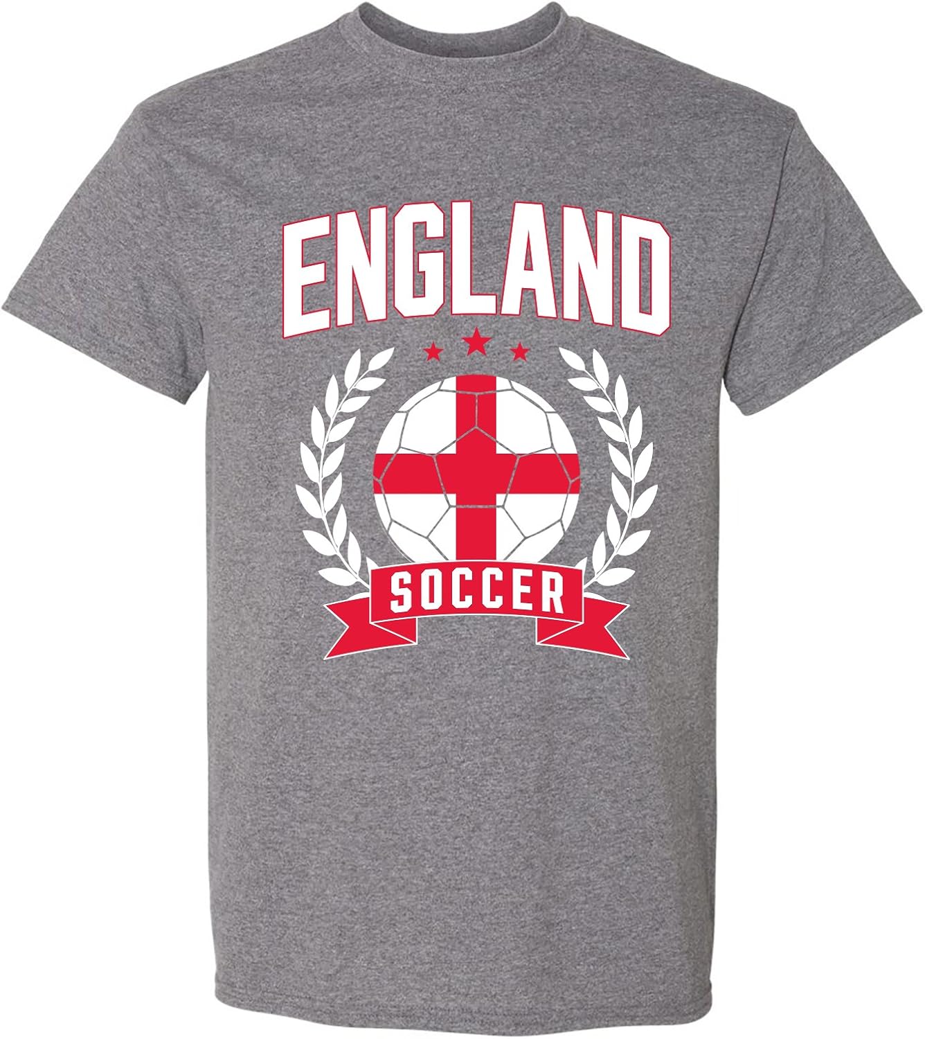 UGP Campus Apparel England Soccer Laurel - 2018 World Football Cup T Shirt - 3X-Large - Graphite Heather