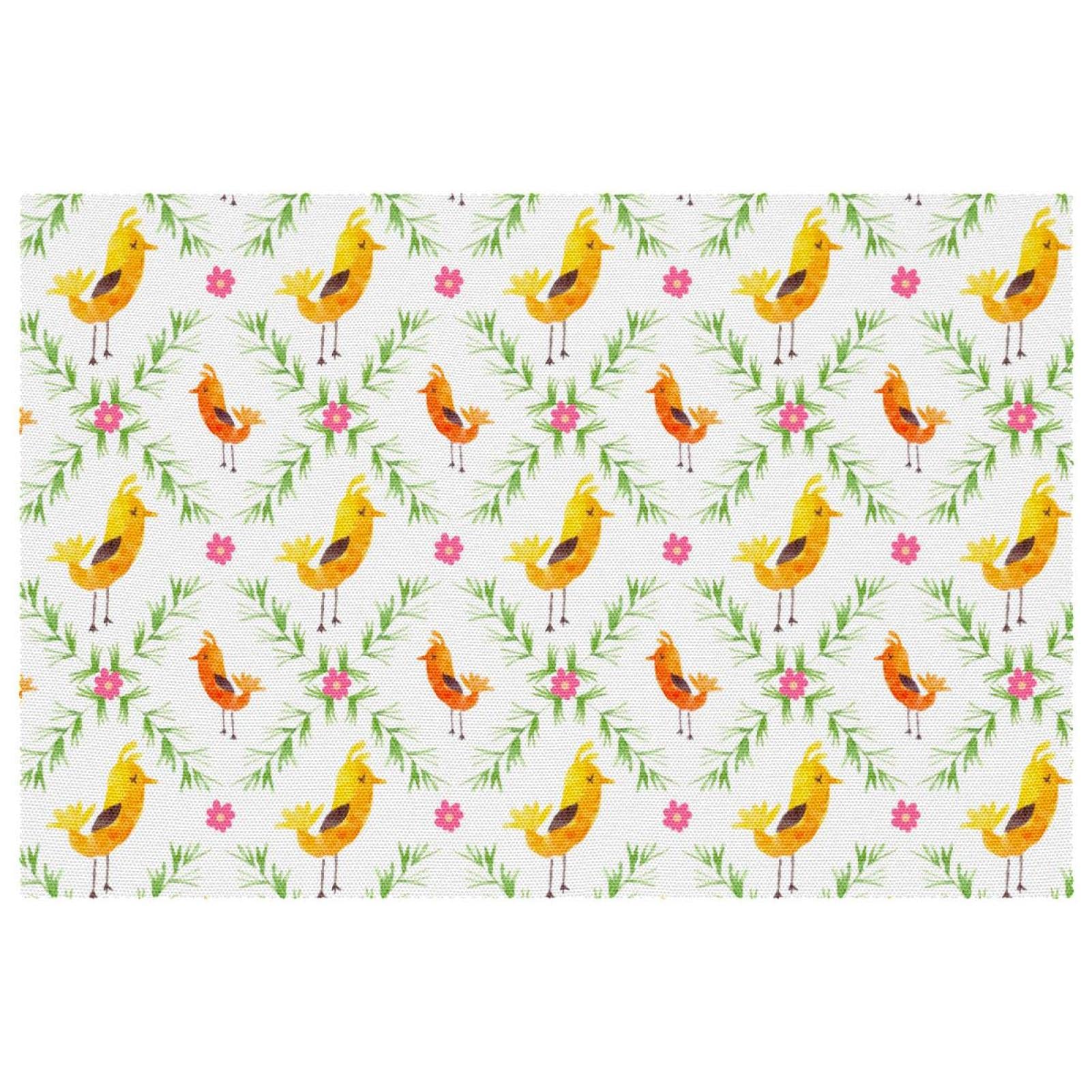 Sets de table oiseaux jaunes lavables 30,5x45,7 cm tapis de table salle à manger lot de 6