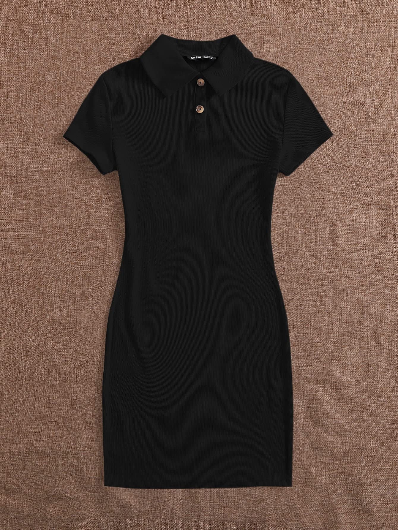 Amazon.com: Neeno Women's Dresses Button Front Rib-Knit Bodycon Dress Dress  for Women (Color : Black, Size : Large) : Clothing, Shoes & Jewelry