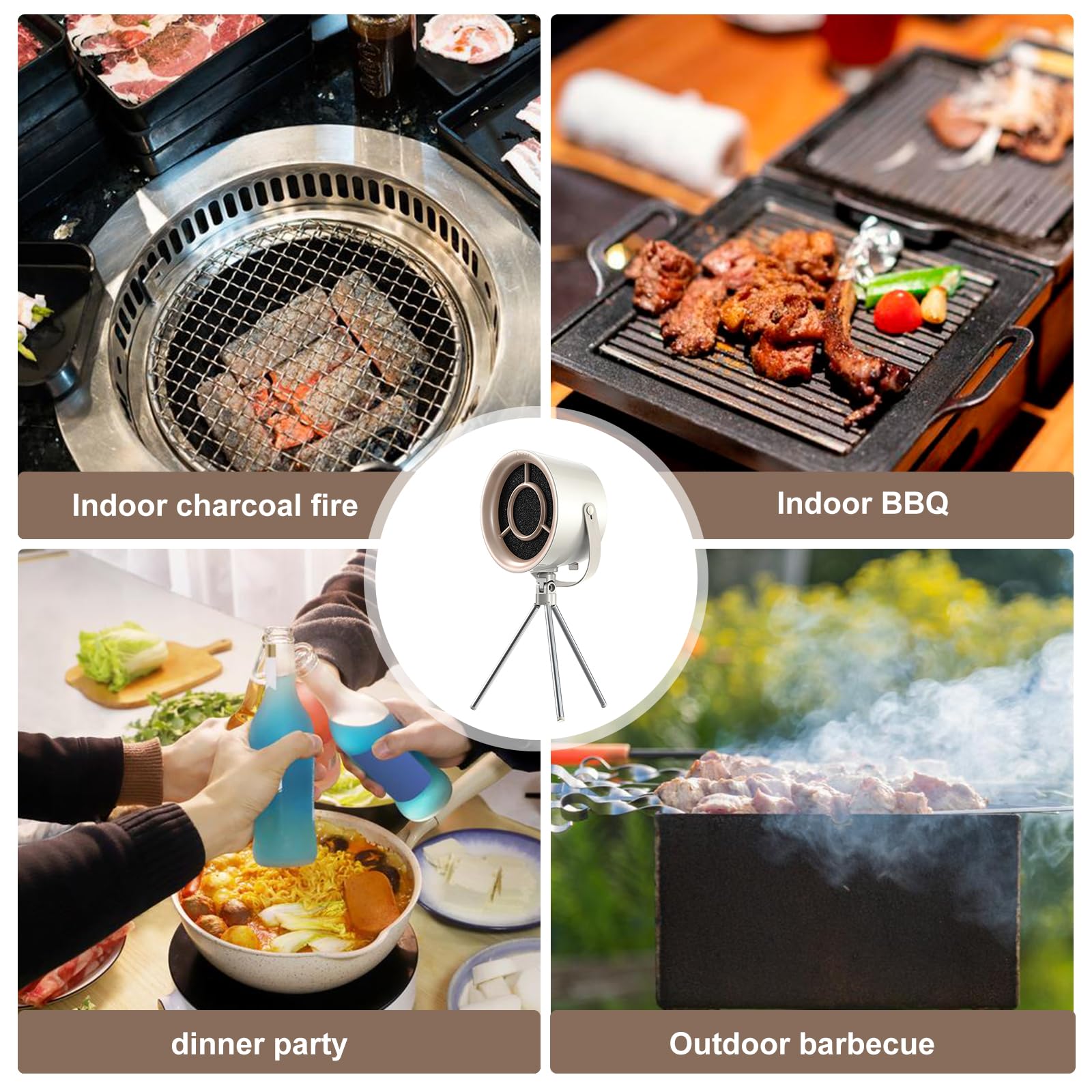Mini Campana Extractora Portatil - Campana Extractora, Fáciles De Limpiar, Bajo Ruido, Campana Extractora Portátil, Ajuste con Un Clic, Campana Extractora de Escritorio para Olla Caliente, Cocina