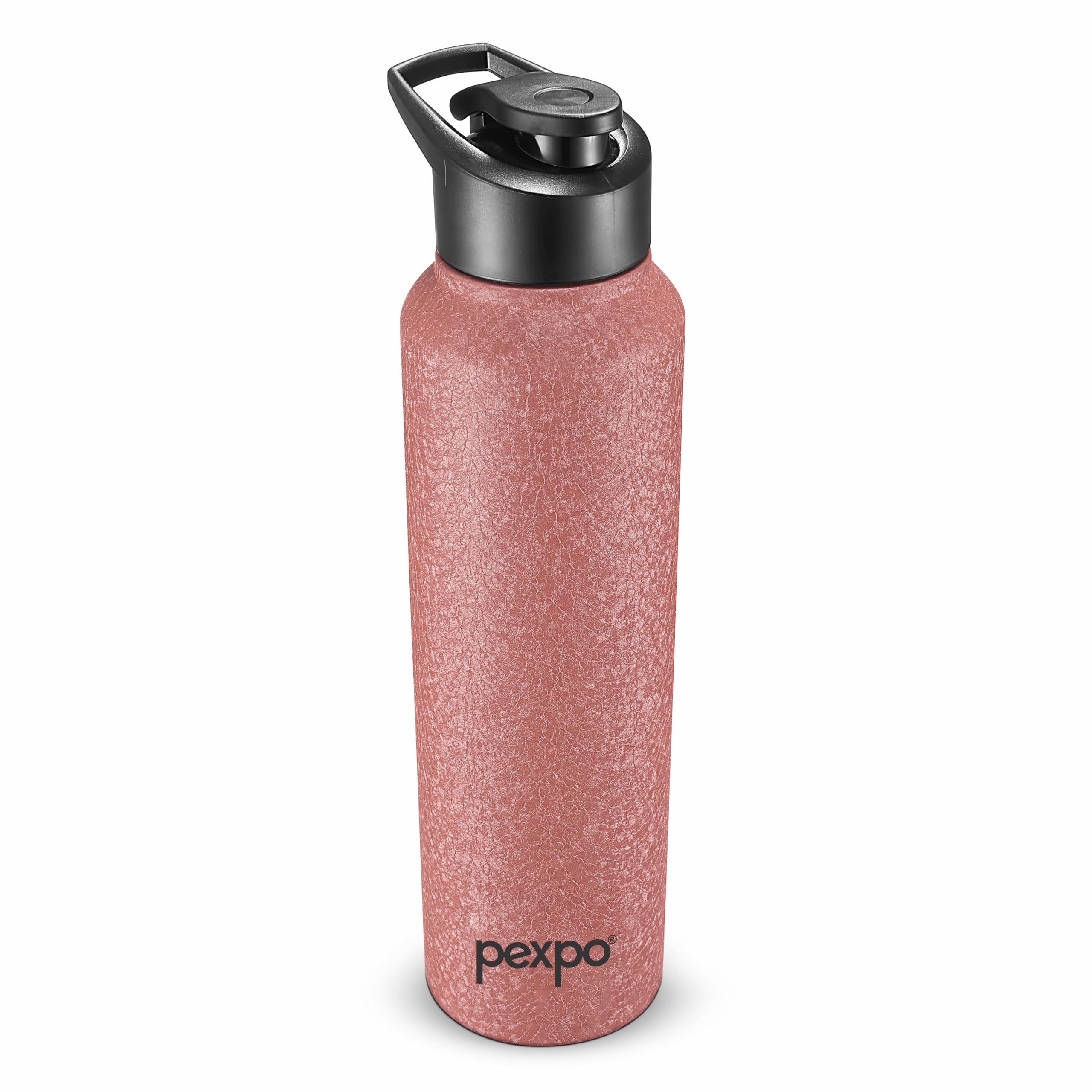 Go24 pexpo Water Bottle 1 ltr Stainless Steel Sports/Fridge Bottle with Sipper Cap | Single Wall | For Home, Office, Gym, Travelling | Lightweight | BPA Free | Chromo 950ml |Pink