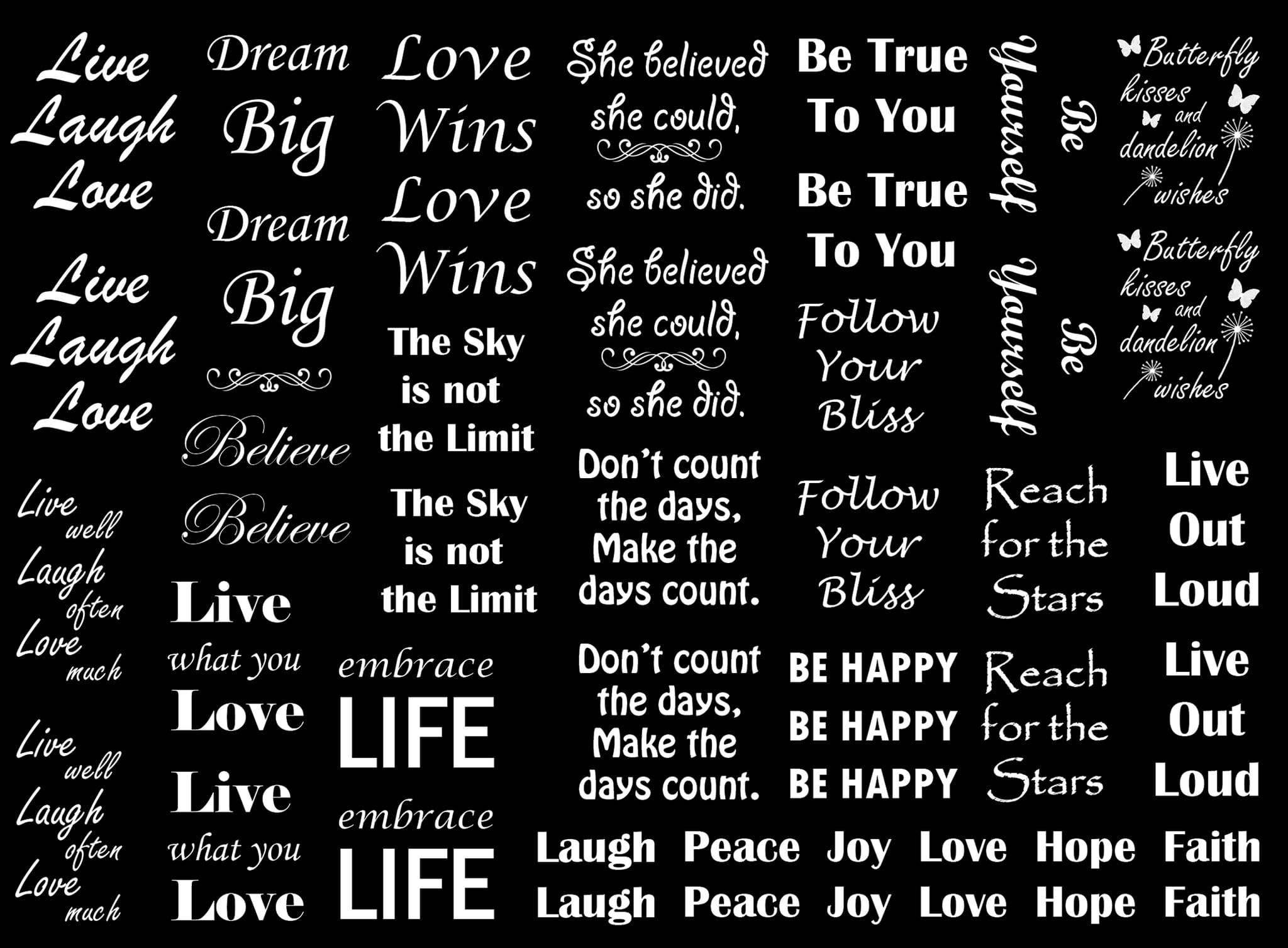 Inspiration Quips 47 pcs 0.65 to 1.15 Inch White Fused Glass Decals