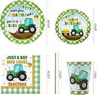 Vista 26 de Alice Tea Party Decorations - Baby Shower Paper Plates, Napkins, Cups & Straws for 24 Guests, 120 Pcs Disposable Party Dessert Dinnerware