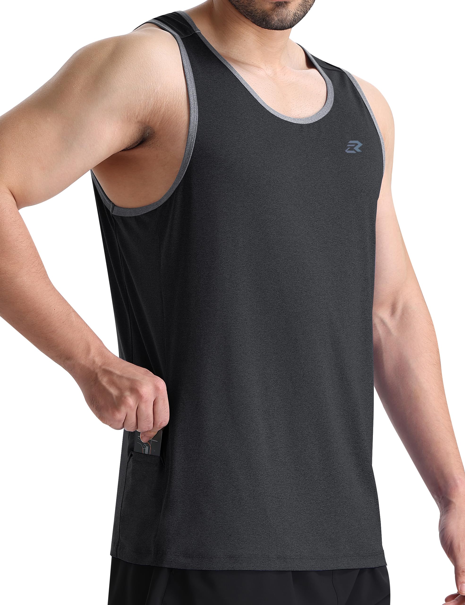 EZRUN Mens Tank Tops Quick Dry Workout Muscle Sleeveless Shirts for Summer Bodybuilding Running Fitness Training