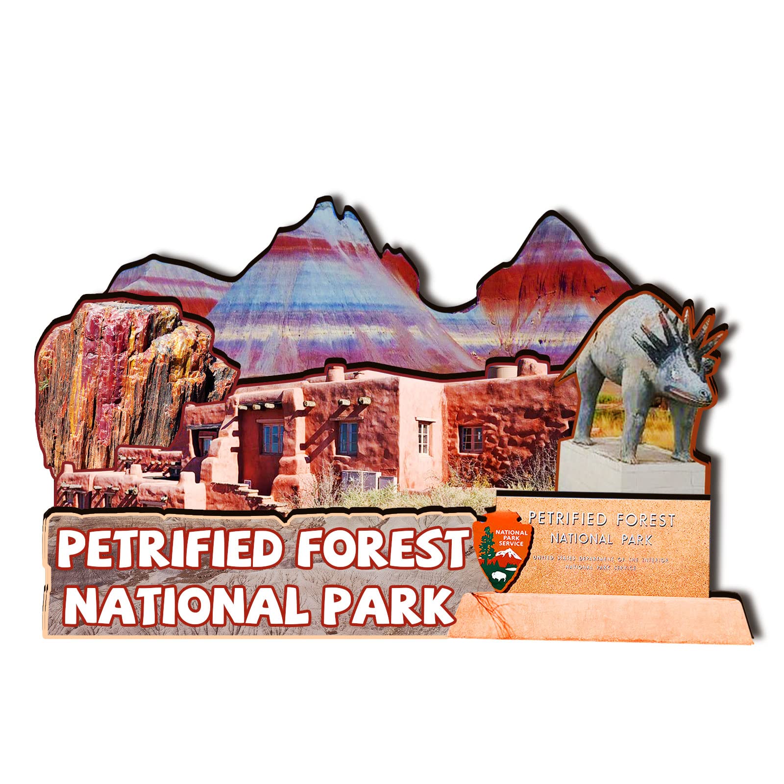 USA Petrified Forest National Park Wooden Magnet 3D Fridge Magnets Travel Collectible Souvenirs Decorations Handmade Crafts-2