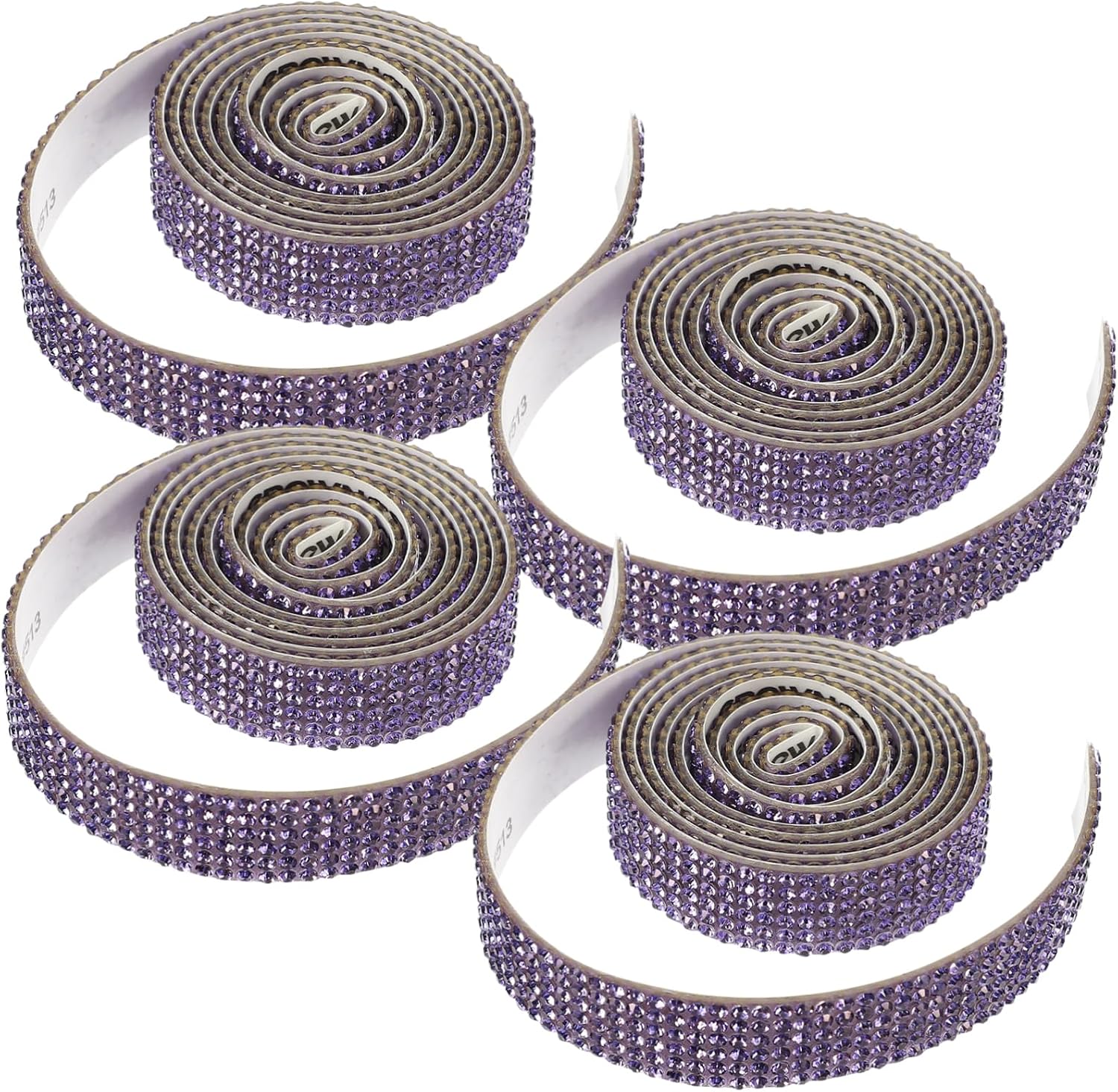 DIY Rhinestone Applique Patches for Dress Belts 4 Rolls of Adhesive Backed Sparkly Rhinestone Strips for Bridal and Craft Projects