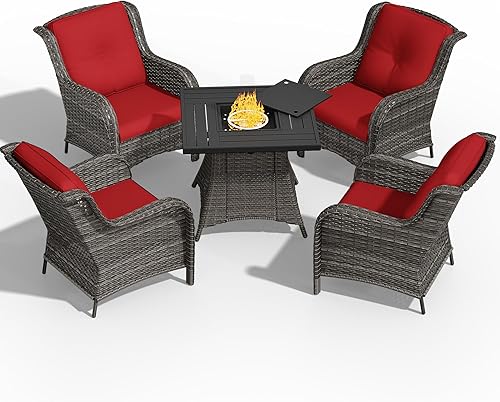 Miniatura 79 de Juego de 2 sillas de patio giratorias de 360 grados para exteriores y mesa auxiliar a juego – 3 sillas deslizantes de mimbre para patio con cojines