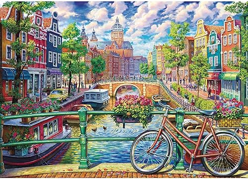 Rompecabezas de 1000 piezas para adultos, 1000 piezas, juguetes educativos del canal de Ámsterdam, rompecabezas de decoración familiar