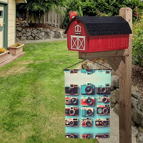 Miniatura 5 de Retro Cool Camera Collection - Bandera de jardín de temporada para decoración del hogar, bienvenida, primavera y verano, decoración de patio al aire
