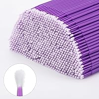Vista 4 de Tbestmax 1200 piezas de cepillo micro aplicador, micro hisopos, varitas desechables para pestañas para extensión de pestañas (morado)