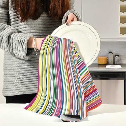 Miniatura 6 de Paquete de 4 paños de cocina con estampado de sarape mexicano, suaves, absorbentes, reutilizables, lavables, para el hogar, cocina, bar, decoración