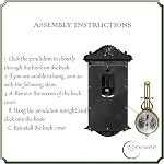 Clockswise Horloge murale en plastique Pendulum pour salon, cuisine ou salle à manger, brun, QI004145.BN