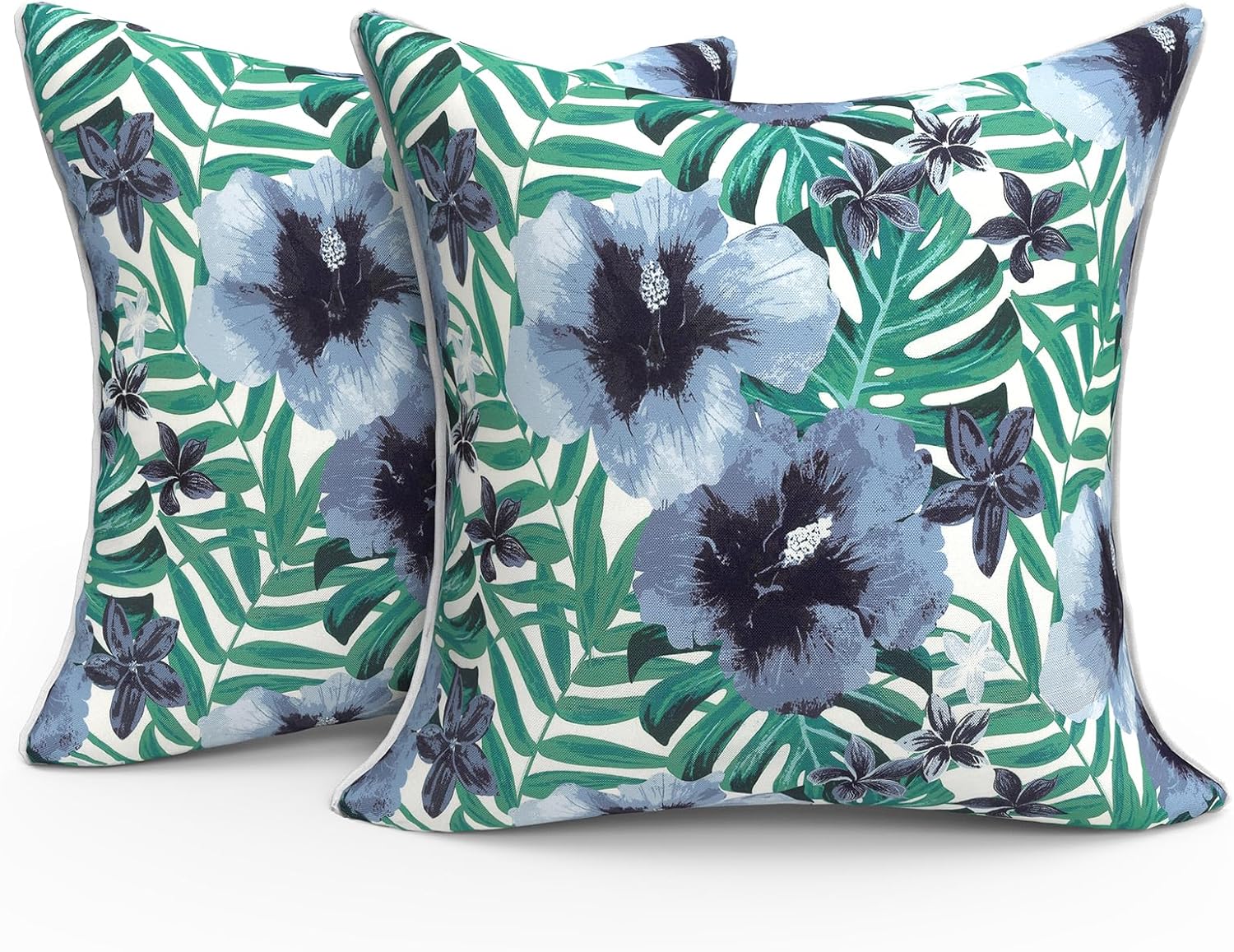 Outdoor Lumbar Pillows, Water Repellent Cushion Pillows 12x20 Inch, Outdoor Pillows with Inserts for Home Garden, Pack of 2, Breeze Leaves Beige