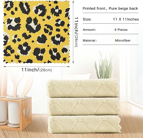 Miniatura 3 de Leopard Print Microfiber Hand Towel Printed Cotton Tea Towels Terry Dish Towels for Kitchen Decorative Hand Towels for Kitchen