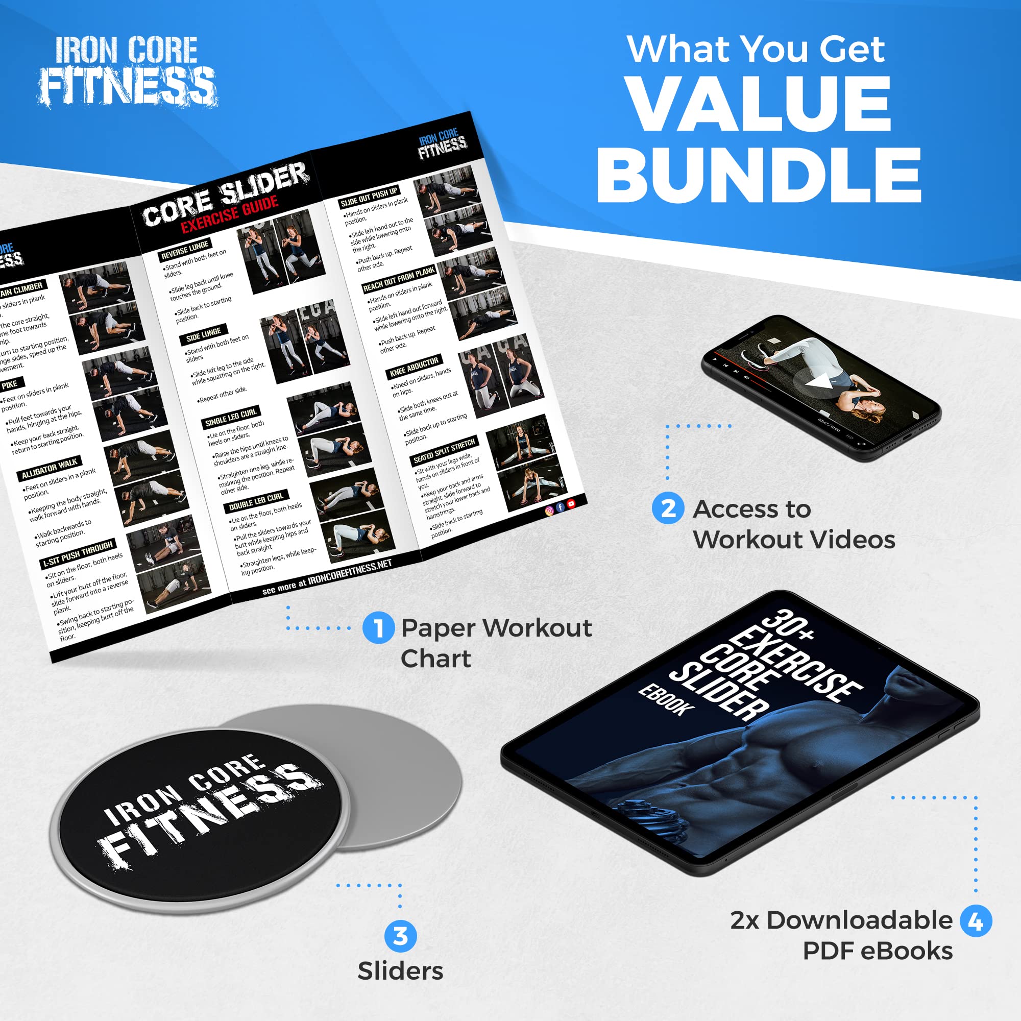 Dischi Scivolamento Beast Gear Per Allenamento - Core Sliders Per Addominali E Total Body - Foto 5