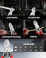 Vista 5 de Juego de 3 alicates multiusos, incluye linieros de 8.5 pulgadas, punta de aguja de 9 pulgadas y cortador lateral diagonal de 7.5 pulgadas