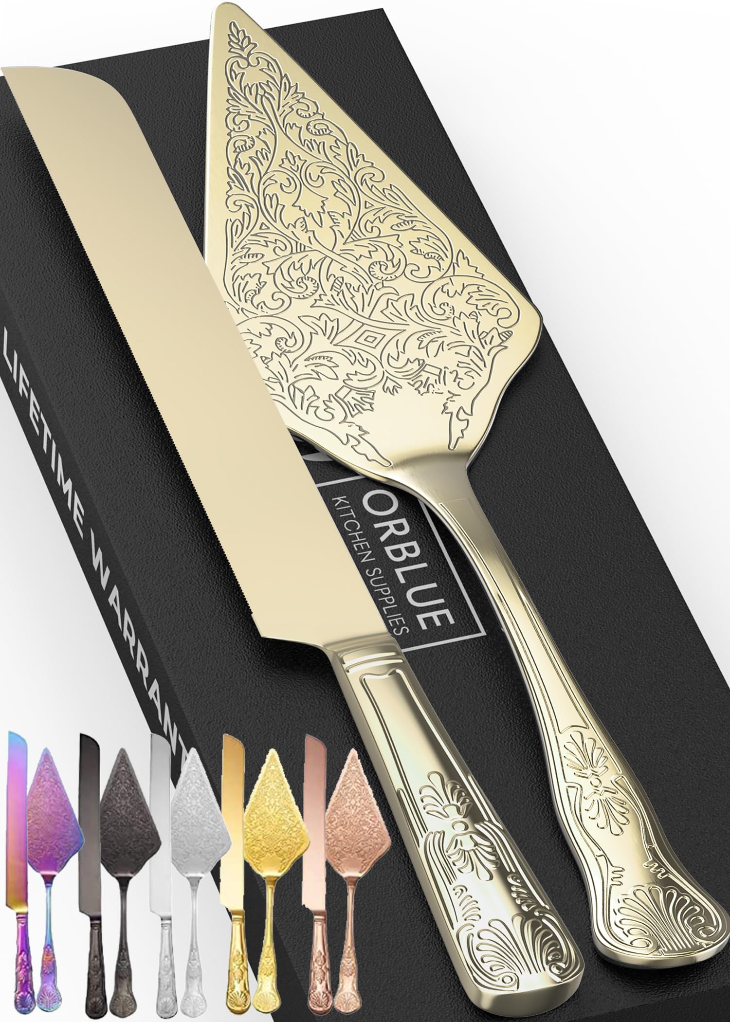 Orblue Wedding Cake Knife and Server Set