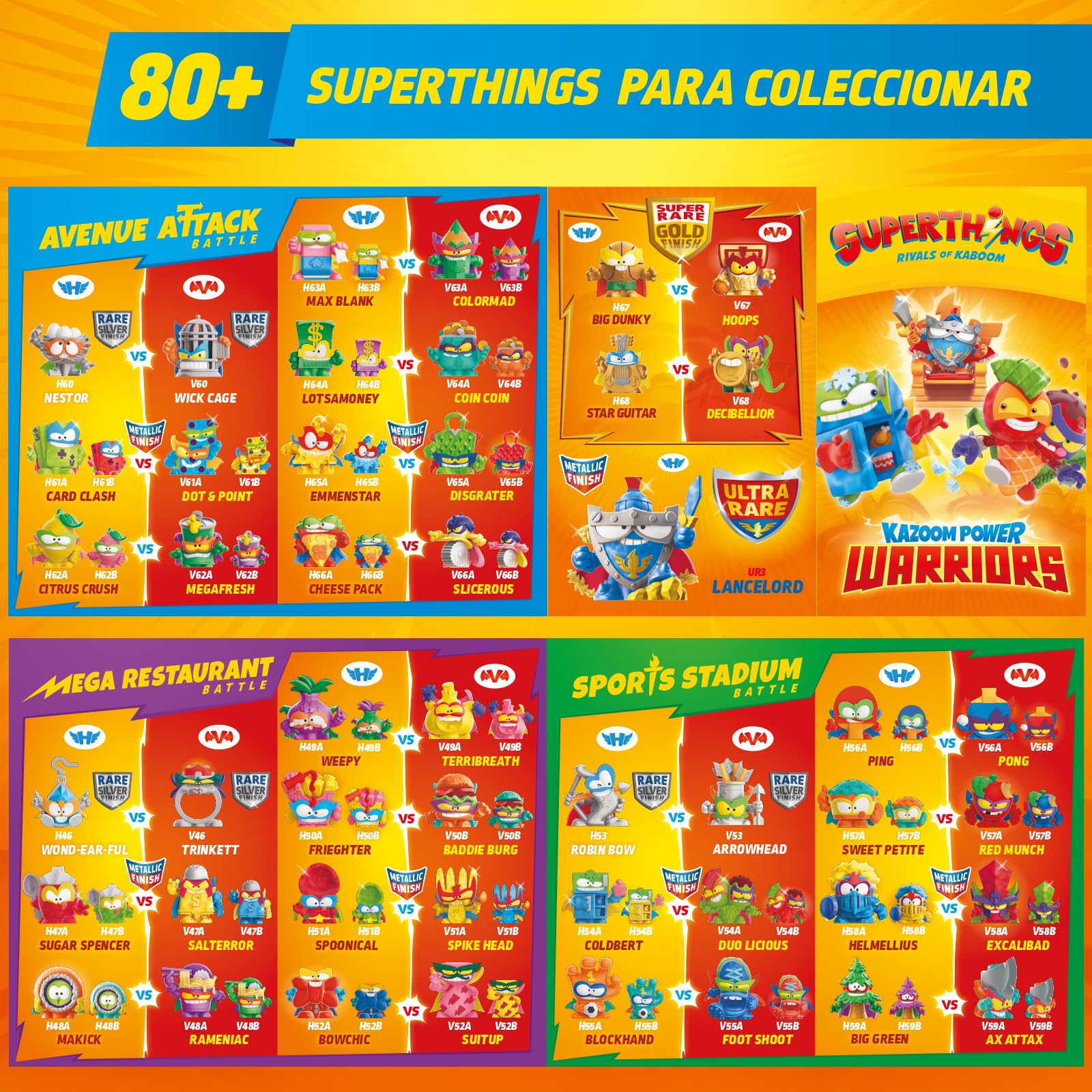 SUPERTHINGS KAZOOM Power Warriors – Pack de 5. Contiene 5 Superthings (Incluye 1 Figura Sorpresa y 1 capitán Plateado). Pack 3 de 6