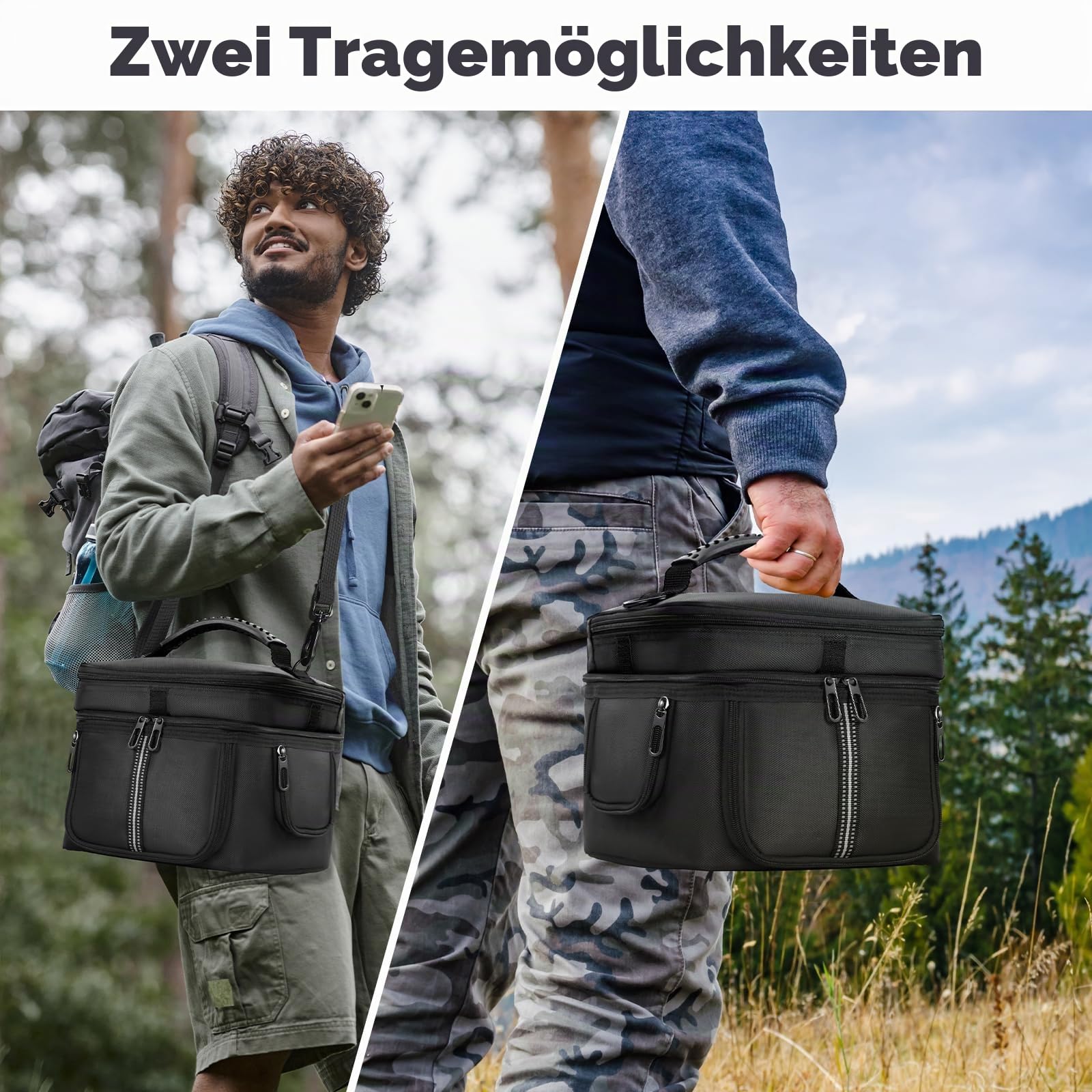 Tragetasche kompatibel mit ECOFLOW River 3/River 3 Plus tragbare Kraftstation, Aufbewahrungstasche mit verstellbarem Schulterriemen, weiche Abdeckung mit Reißverschluss, Taschen für Ladekabel