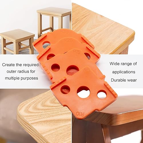 Miniatura 5 de Plantillas de enrutador de radio, plantillas de enrutamiento de radio de esquina, pegamento de procesamiento de alta dureza ABS+CNC, enrutamiento de