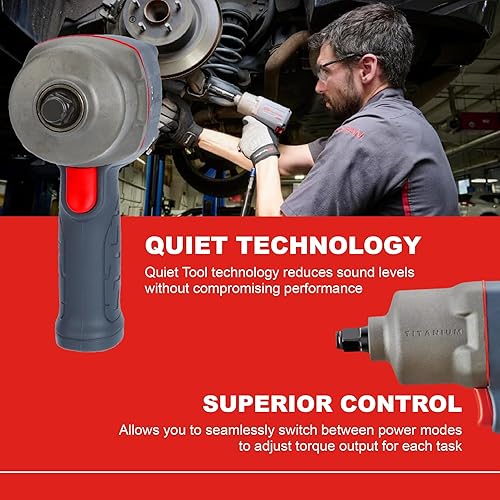 Miniatura 142 de Ingersoll Rand 2235TIMAX-O Llave de impacto neumática de 1/2 pulgada, torque de 1350 ft-lb, caja de martillo de titanio, retenedor de anillo