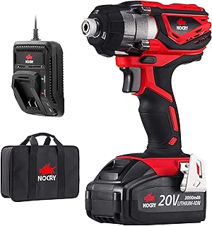 NoCry 20V Cordless Impact Driver Kit - 160 N.m Torque, 3000 Max RPM/IPM, 1/4 inch (6.35mm) Hex Chuck, LED Work Light, Belt Clip; 3.0 Ah Battery, Fast Charger & Carrying Case Included - coolthings.us