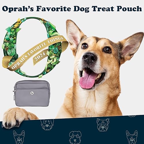 Miniatura 3 de Bolsa de golosinas para perros para entrenamiento de mascotas, bolsillos con cremallera y dispensador de bolsas de excrementos de color a juego,