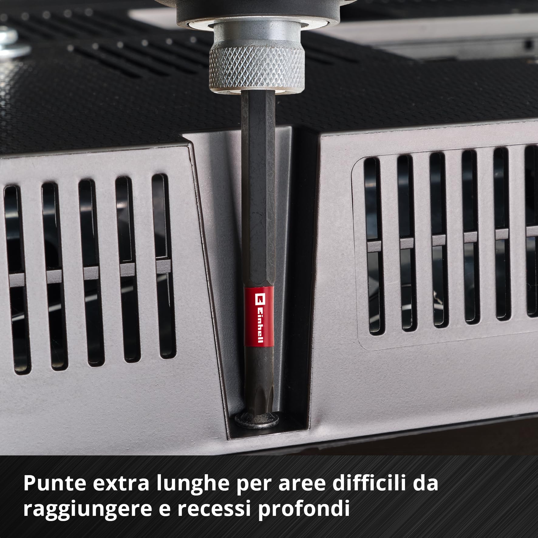 Set di punte a percussione originale Einhell M-CASE da 38 pezzi (punte da 25 mm, punte da 50 mm, punte da 90 mm, bussole esagonali, portapunte da 60 mm incl. scatola di custodia)